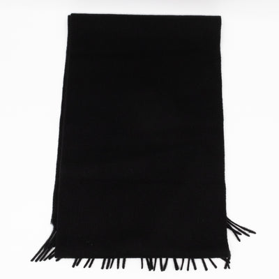 Small Solid Scarf Black Merino Wool