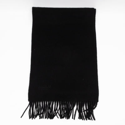 Small Solid Scarf Black Merino Wool