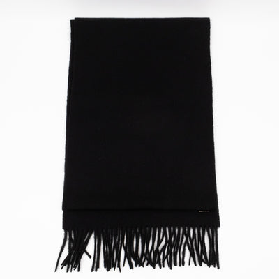 Small Solid Scarf Black Merino Wool