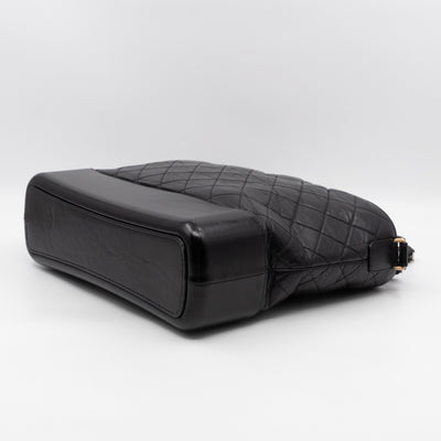 Gabrielle Hobo Maxi Black Calfskin Leather