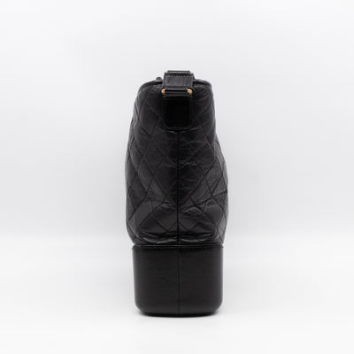 Gabrielle Hobo Maxi Black Calfskin Leather