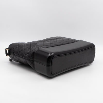Gabrielle Hobo Maxi Black Calfskin Leather