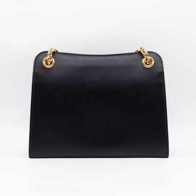 Zumi Chain Shoulder Bag Black Leather