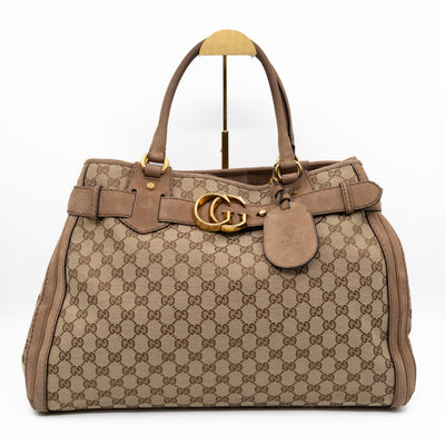 Large GG Running Bag Brown GG Supreme Canvas