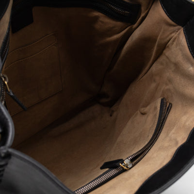 Braided Detail Feline Shopper Bag Black Leather