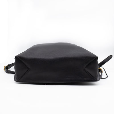 Braided Detail Feline Shopper Bag Black Leather