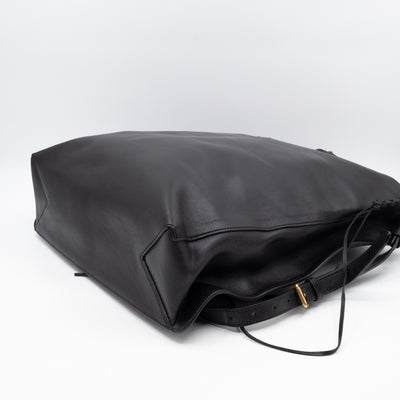 Braided Detail Feline Shopper Bag Black Leather
