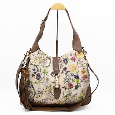 Jackie Two-way Shoulder Bag Floral Canvas