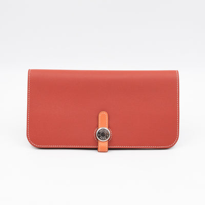 Dogon Long Wallet Sanguine Crevette Leather