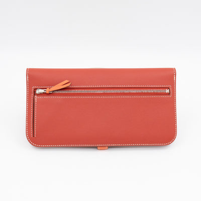 Dogon Long Wallet Sanguine Crevette Leather