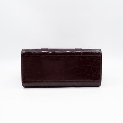 Small Bayswater Oxblood Polished Croc Embossed Leather