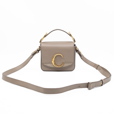 Mini C Double Carry Motty Grey Leather