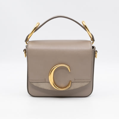 Mini C Double Carry Motty Grey Leather