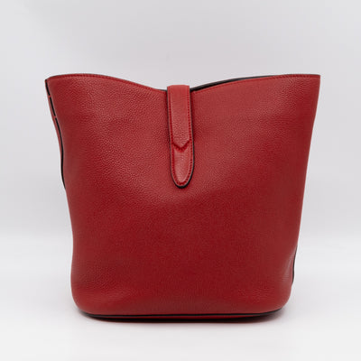 Small Jackie Soft Bucket Bag Red Leather