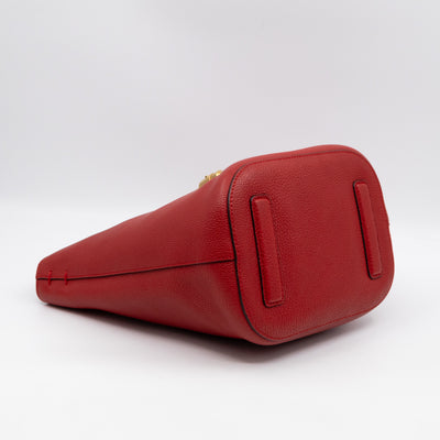 Small Jackie Soft Bucket Bag Red Leather
