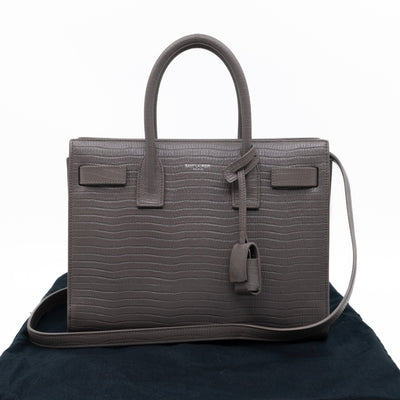 Sac de Jour Baby Gray Lizard Embossed Leather