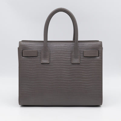 Sac de Jour Baby Gray Lizard Embossed Leather
