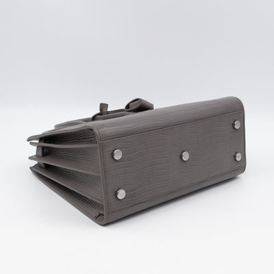 Sac de Jour Baby Gray Lizard Embossed Leather