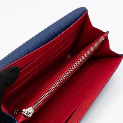 Capucines Wallet Blue Taurillon Leather