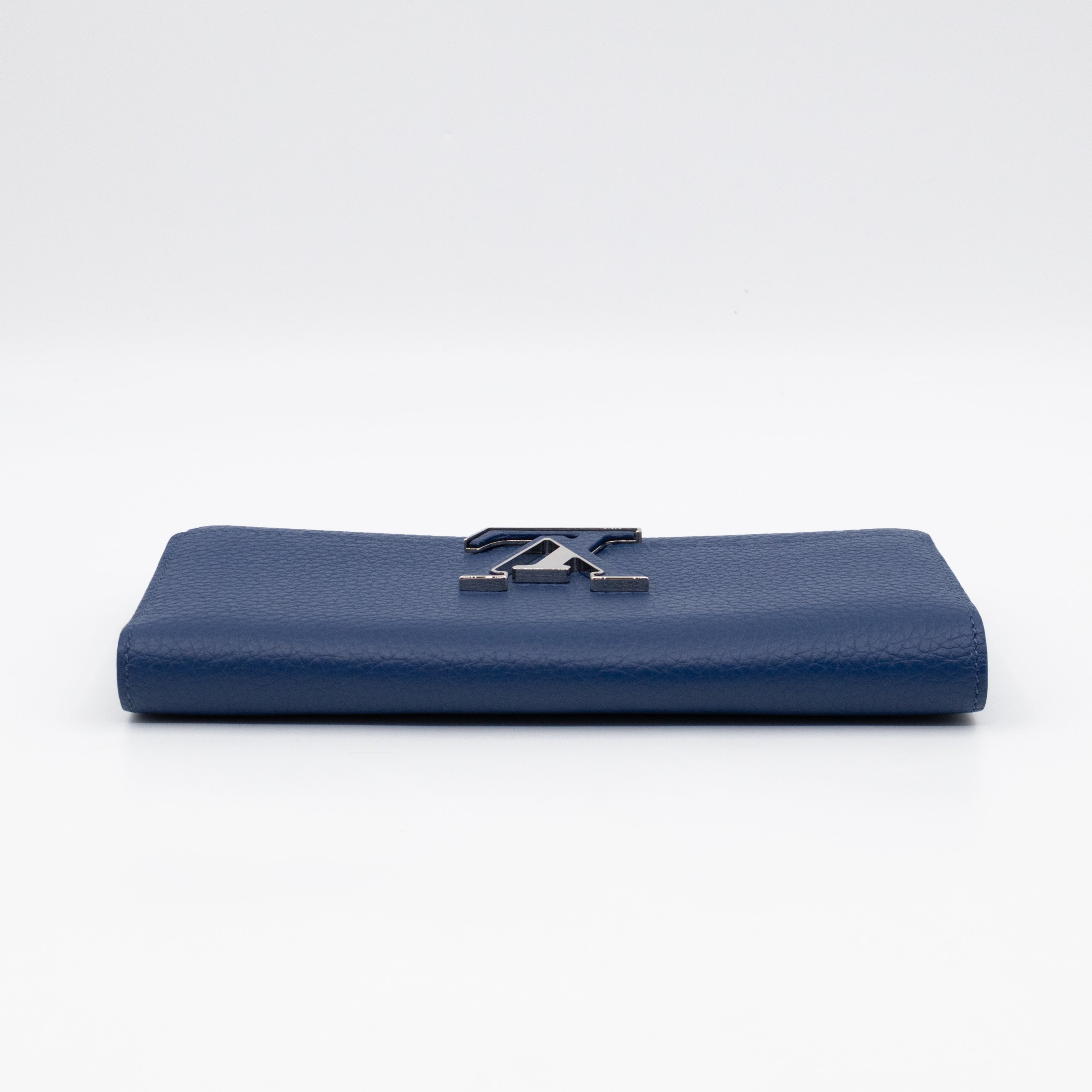 Capucines Wallet Blue Taurillon Leather
