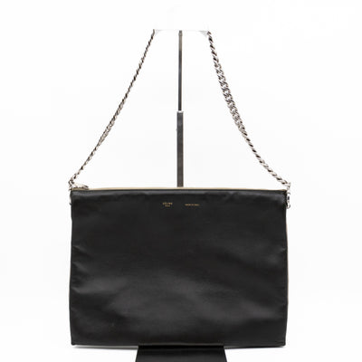 Soft Trio Zipped Bag Dark Green Leather
