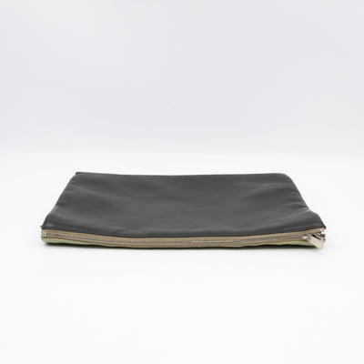 Soft Trio Zipped Bag Dark Green Leather