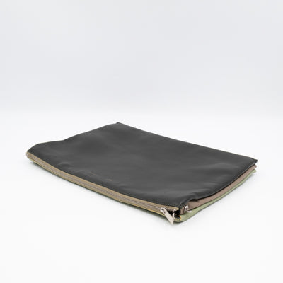 Soft Trio Zipped Bag Dark Green Leather