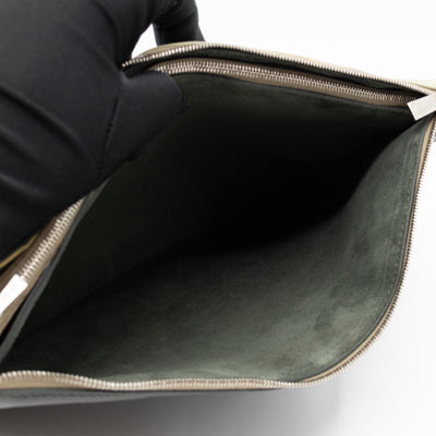 Soft Trio Zipped Bag Dark Green Leather