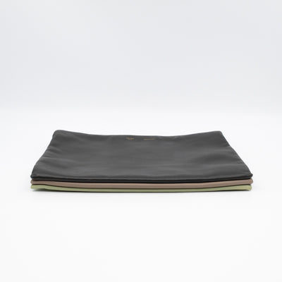 Soft Trio Zipped Bag Dark Green Leather
