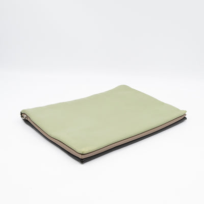 Soft Trio Zipped Bag Dark Green Leather