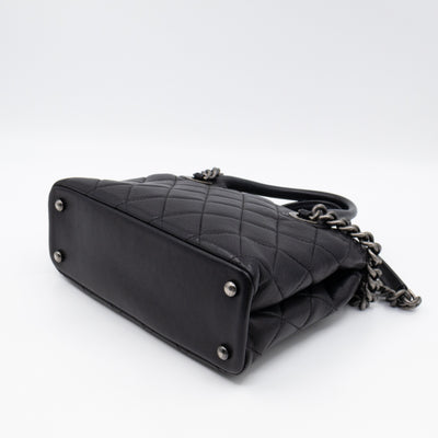 Small Boy Chained Tote Black Quilted Calfskin