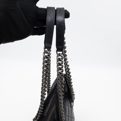 Small Boy Chained Tote Black Quilted Calfskin