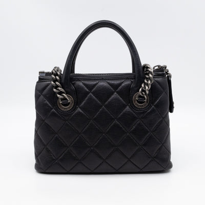 Small Boy Chained Tote Black Quilted Calfskin
