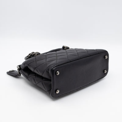 Small Boy Chained Tote Black Quilted Calfskin