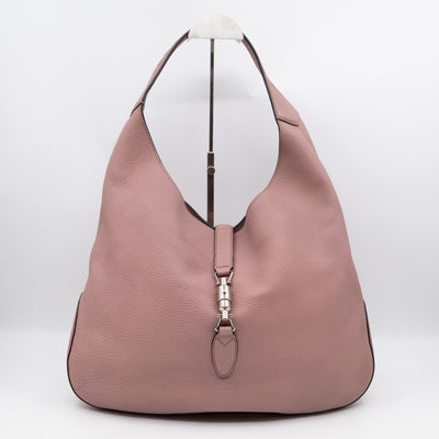 Jackie Large Hobo Bag Rosy Phard Leather