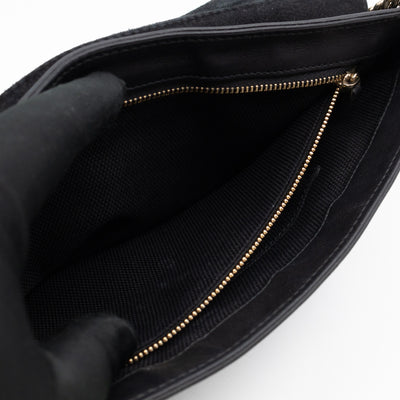 Soho Medium Flap Chain Bag Black Patent Leather