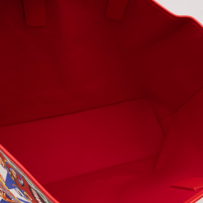 Large Carretto Printed Tote Red