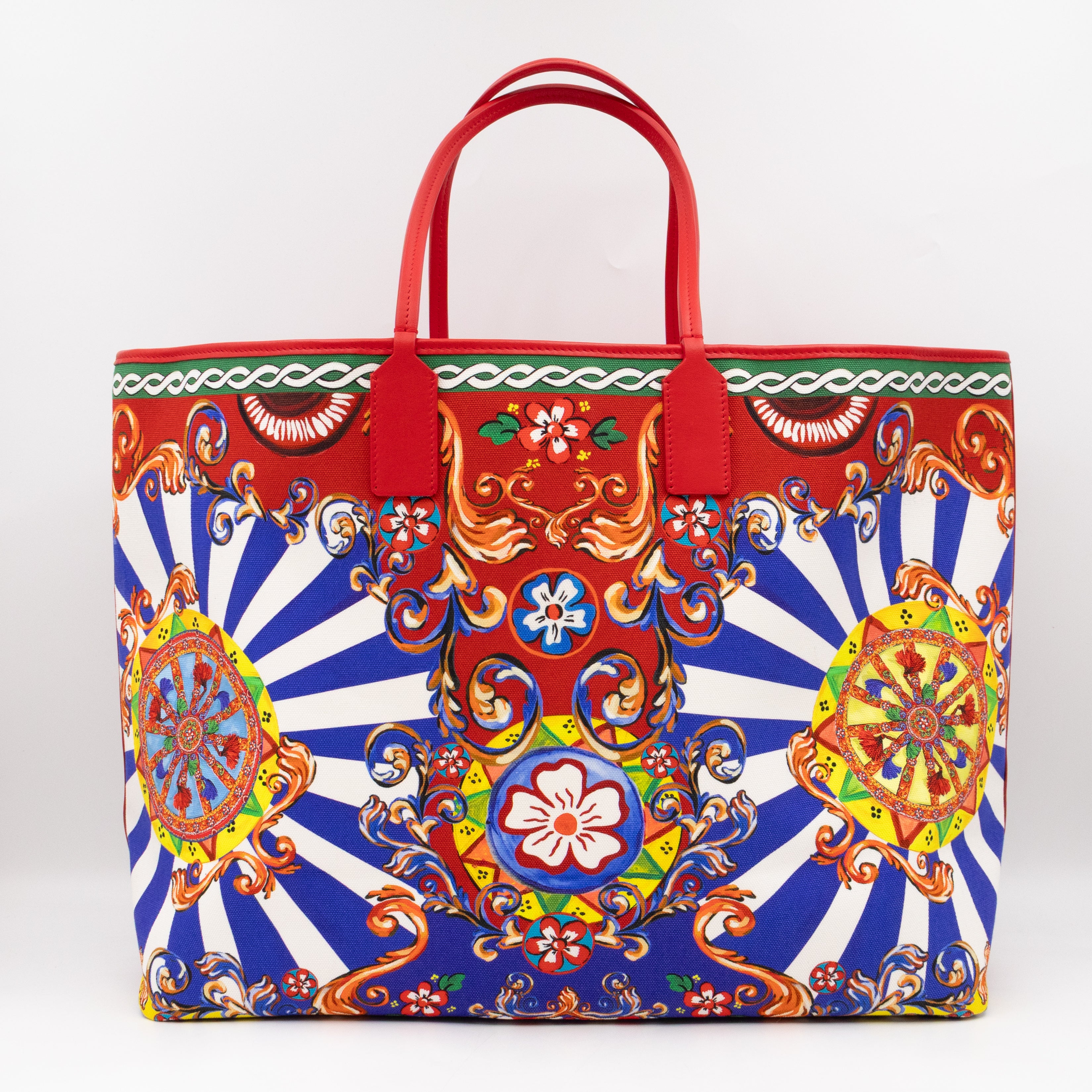 Large Carretto Printed Tote Red