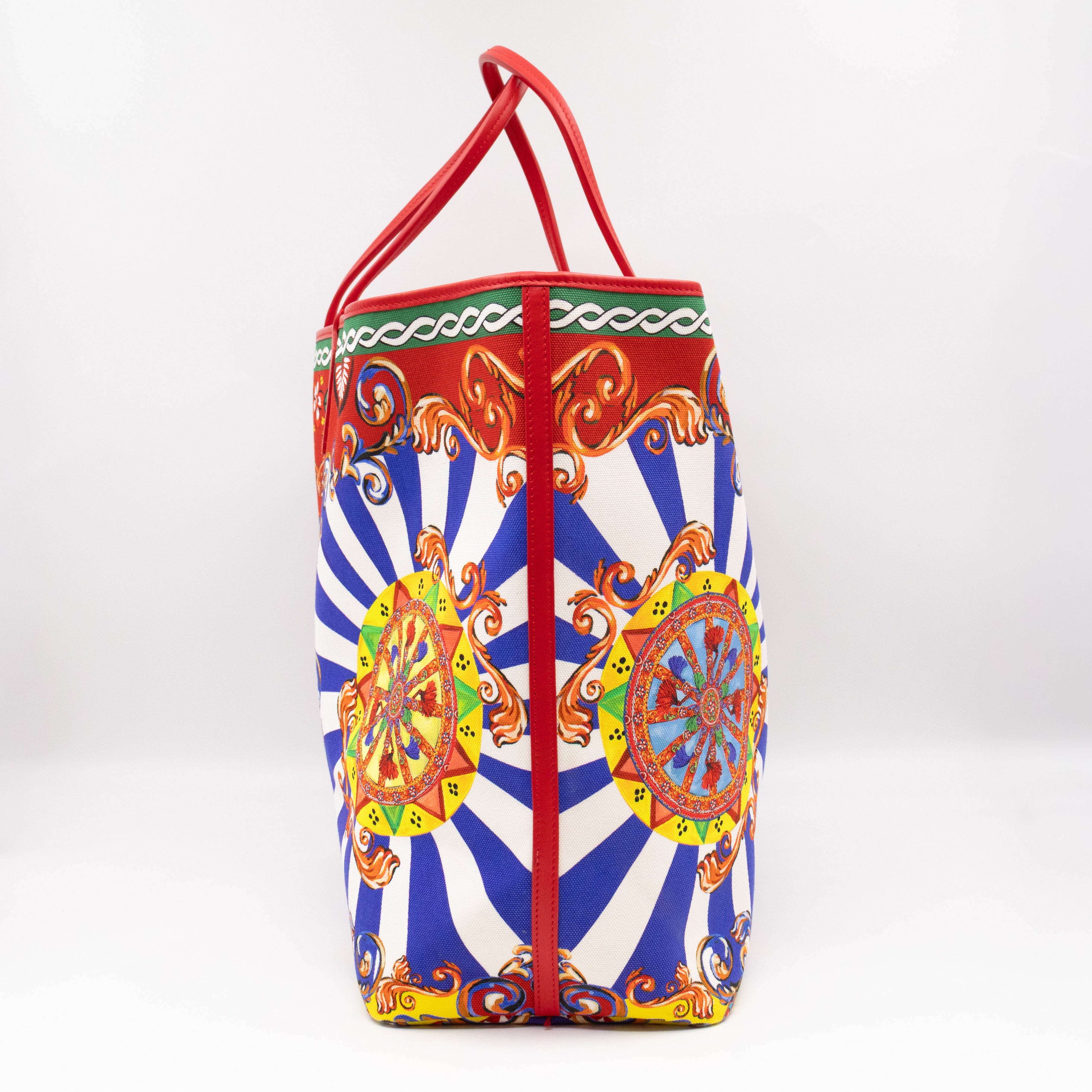 Large Carretto Printed Tote Red