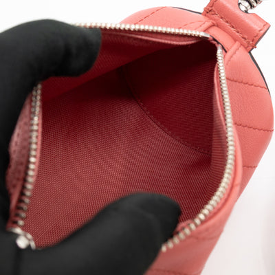 Mini Blondie Shoulder Bag Pink Diagonal Quilted Leather