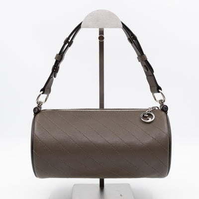 Small Blondie Shoulder Bag Diagonal Quilted Olive Leather