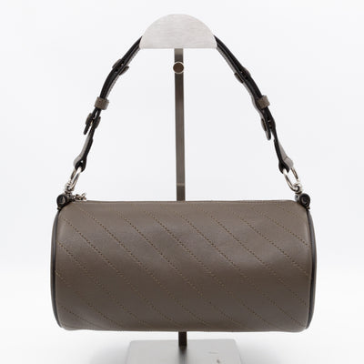 Small Blondie Shoulder Bag Diagonal Quilted Olive Leather