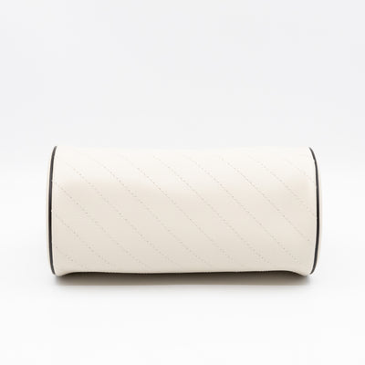 Small Blondie Shoulder Bag Diagonal Quilted White Leather