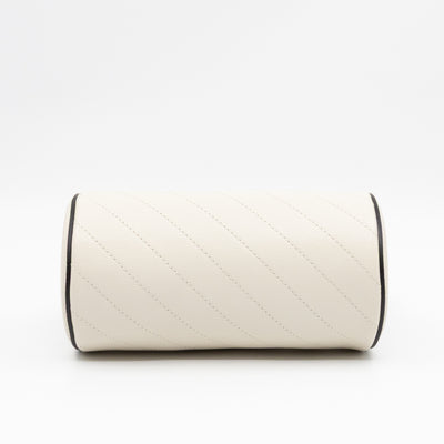 Mini Blondie Shoulder Bag White Diagonal Quilted Leather