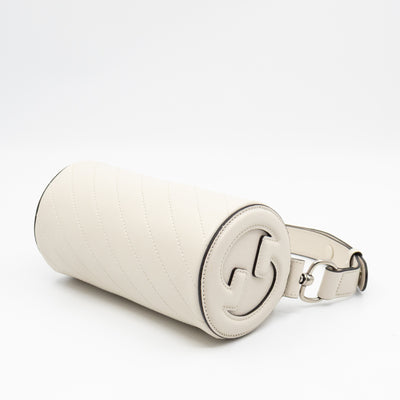 Mini Blondie Shoulder Bag White Diagonal Quilted Leather