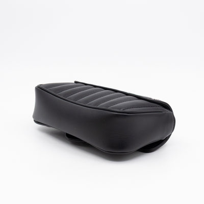 GG Marmont Flap Matelassé Super Mini Black Leather