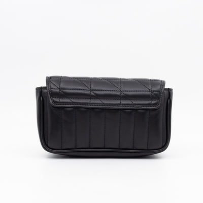 GG Marmont Flap Matelassé Super Mini Black Leather