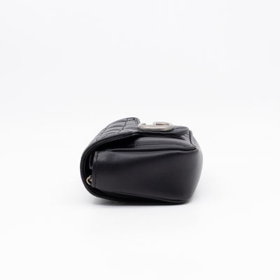 GG Marmont Flap Matelassé Super Mini Black Leather