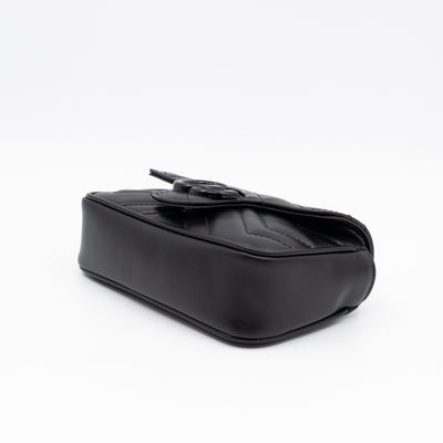 GG Marmont Chain Belt Bag Black Leather