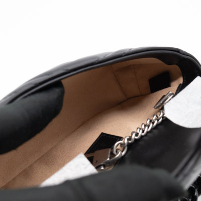 GG Marmont Chain Belt Bag Black Leather